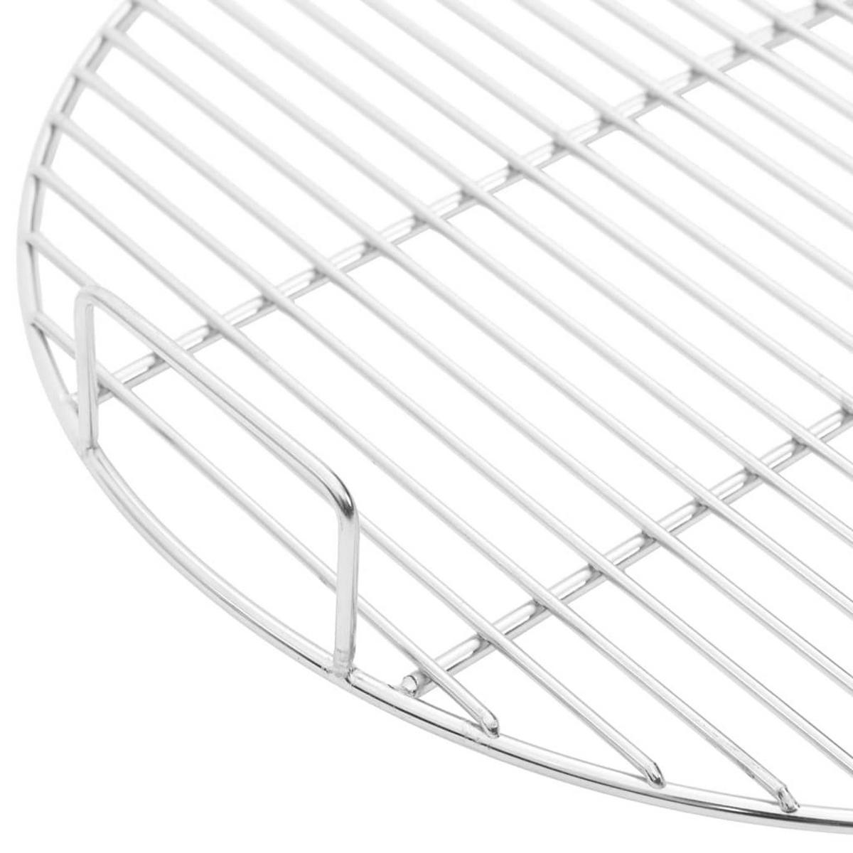 GRILLROST Mit Griffen Rund Ø54 Cm 304 Edelstahl - Silberfarben, Metall (54/54cm) - vidaXL
