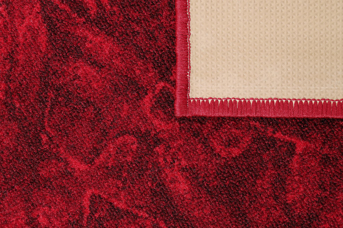 TEPPICHLÄUFER Anti-Rutsch Rot rutschfest Gummiunterlage 67/600 cm - Rot, Textil (67/600cm) - Tapiso