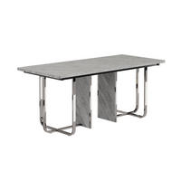 ESSTISCH mit Metallgestell 180/80/75 cm in Grau für 6–8 Personen - Grau, Holzwerkstoff (180/80/75cm) - BEAOK