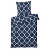 BETTWÄSCHE-RENFORCE 200x200 Blau Muster, Bettbezug aus 100% Baumwolle - Blau, Textil (200/200cm) - Carpe Sonno