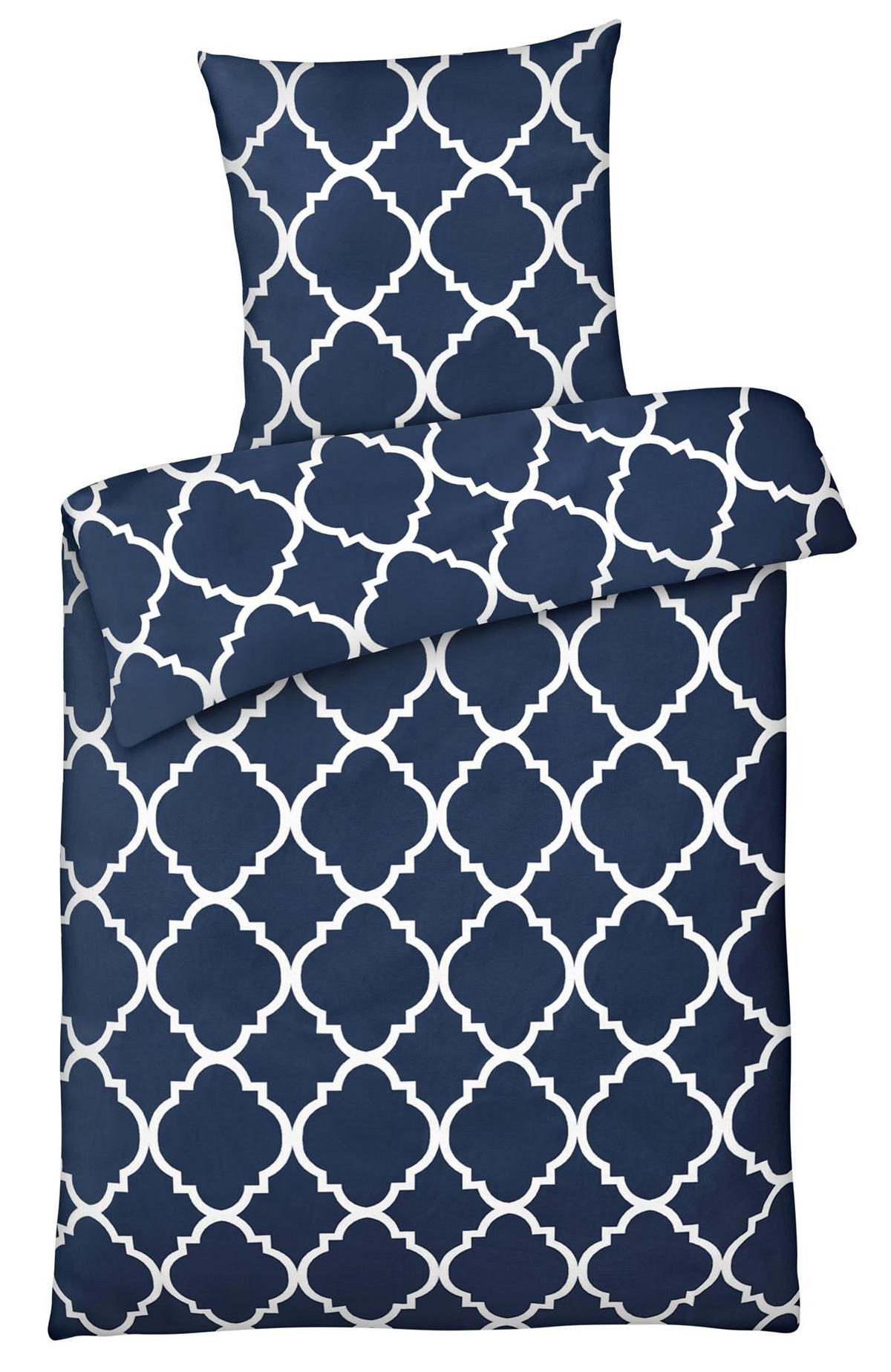 BETTWÄSCHE-RENFORCE 200x200 Blau Muster, Bettbezug aus 100% Baumwolle - Blau, Textil (200/200cm) - Carpe Sonno