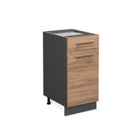KÜCHENUNTERSCHRANK Fame-Line Goldkraft Eiche 40 cm ohne AP - Anthrazit/Eiche Wotan, Holzwerkstoff (40/82/51.6cm) - Vicco