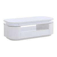 COUCHTISCH mit 4 Türen & 1 Schublade + LEDs - MDF - Weiß - VANDANA - Weiß, Holz (120/60/42.5cm) - Vente-Unique