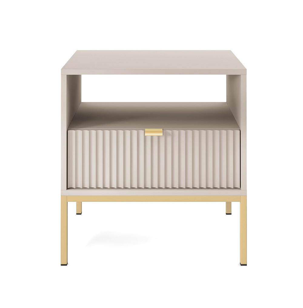 NACHTKONSOLE Nova Kaschmir / Gold 54 / 39 / 56cm - Kaschmir/Goldfarben, Holz/Holzwerkstoff (54/56/39cm) - Feldmann-Wohnen