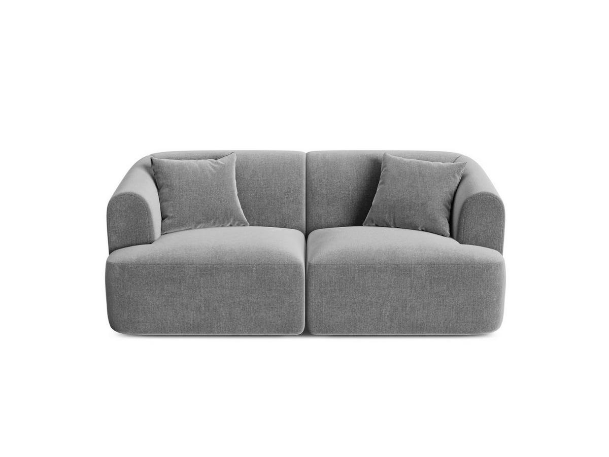 MODULARES-SOFA Campi aus Samt grau 2 Sitzplätze - Grau, Textil (90/70/180cm) - Cosmopolitan Design