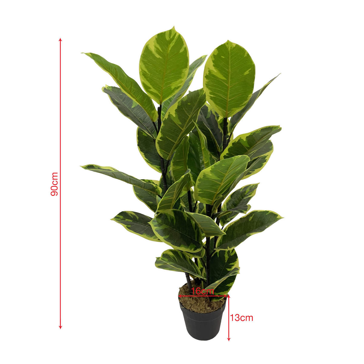KUNSTPFLANZE Indischer Feigenbaum 90 cm - Grün, Kunststoff (90cm)