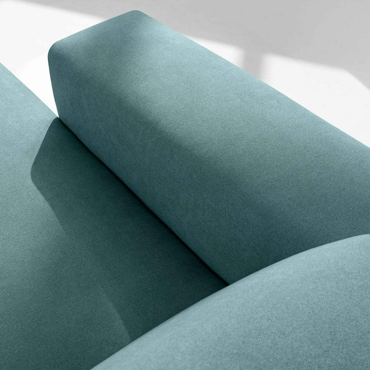 ECKSOFA LINKS MUDI in moderner Optik mit hochwertigem Kaltschaum, Cord-Stoff, Himmelblau - Blau/Schwarz, Textil (280/160cm) - KONSIMO®