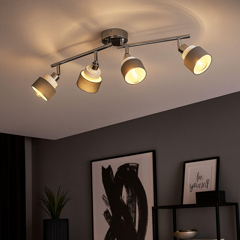 LED DECKENLEUCHTE Stahl Silber - Silberfarben, Metall (85/9/20.2cm)