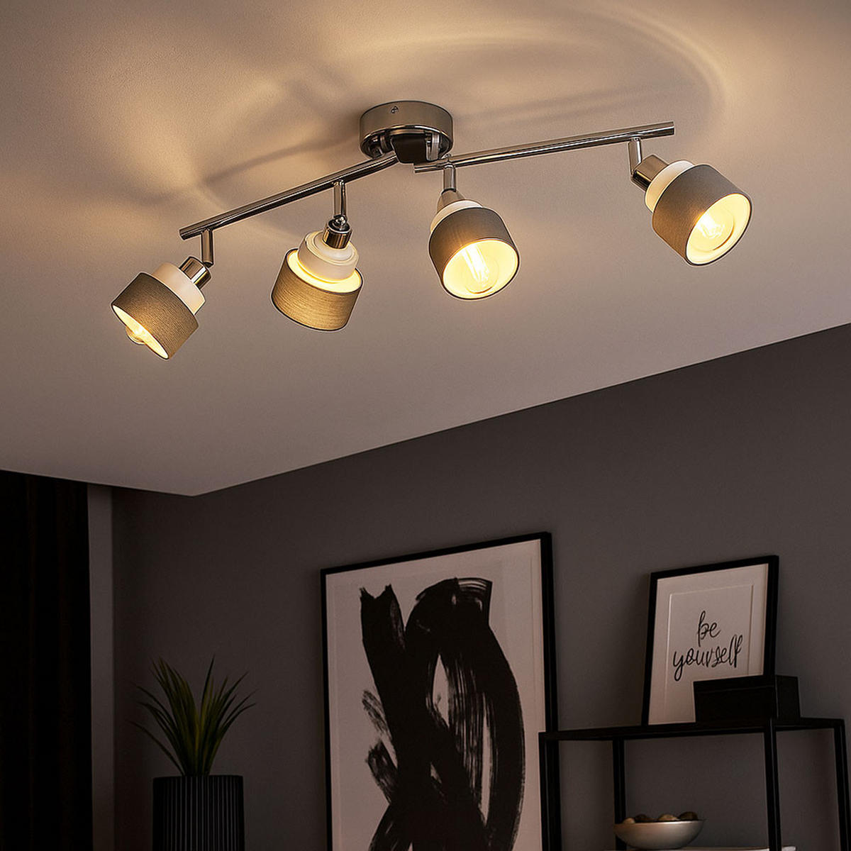 LED DECKENLEUCHTE Stahl Silber - Silberfarben, Metall (85/9/20.2cm)