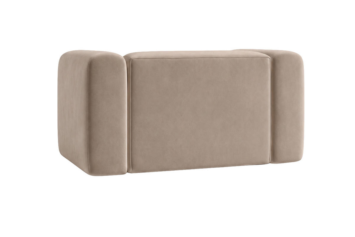WOHNZIMMERSESSEL Aus Velvet-Stoff Bluvel, Latte, GRETA - Hellbraun, Holz (137/70/89cm) - Kaiser Möbel