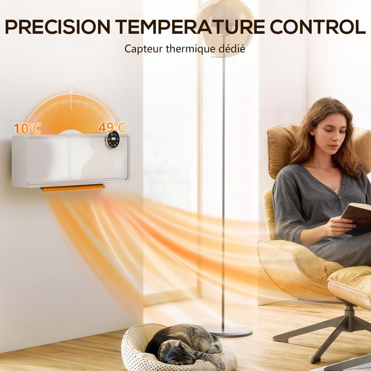 HEIZLÜFTER DE-17064 PTC 1000/2000 W Wandmontage Weiß - Weiß, Kunststoff (18.7/12.3/54cm) - ComfortXL