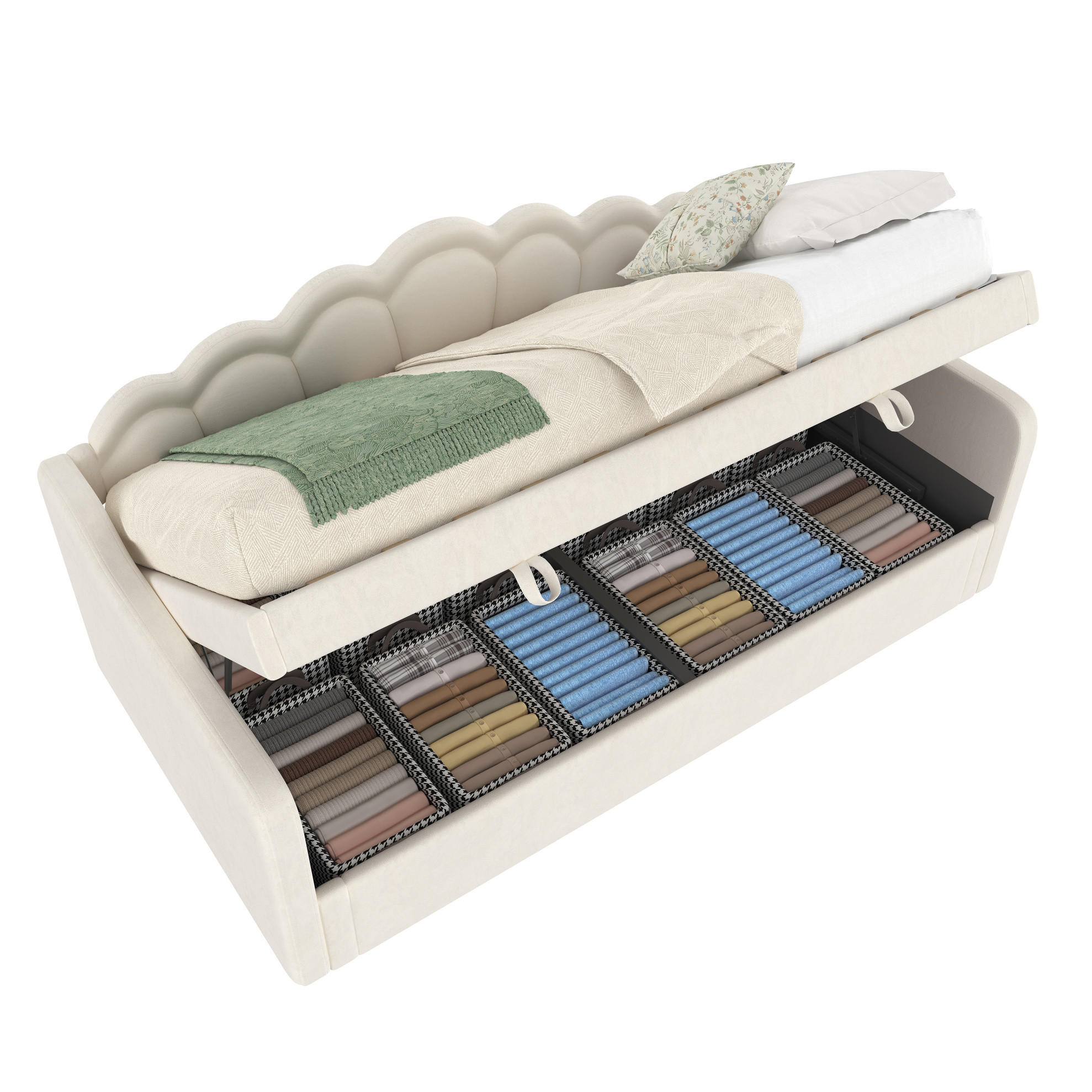 Okmyhome Bett Beige 90x200 cm