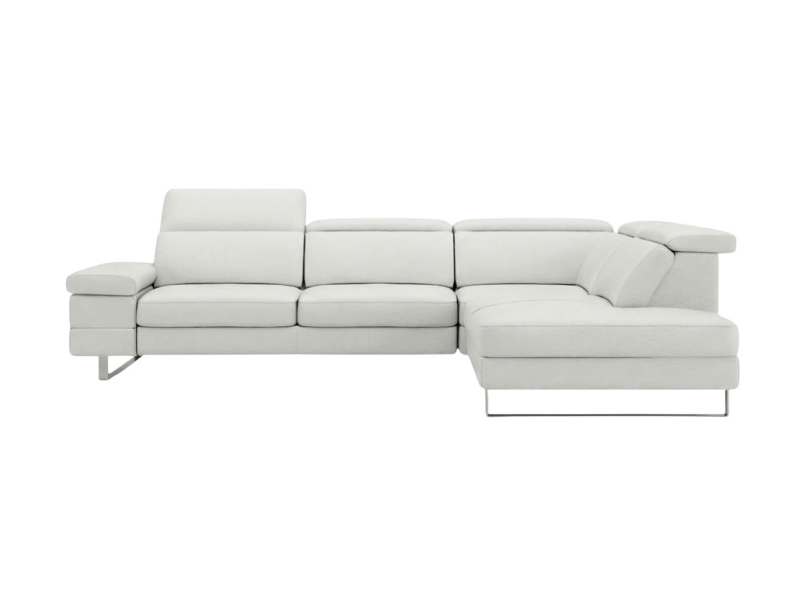 ECKSOFA Virage Echtleder Weiß - Weiß, Leder/Metall (232/263cm)