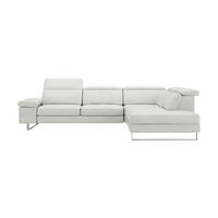 ECKSOFA Virage Echtleder Weiß - Weiß, Leder/Metall (232/263cm)
