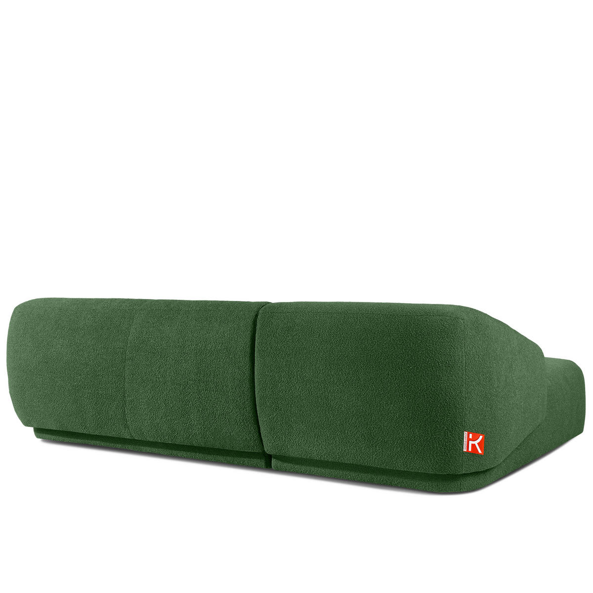ECKSOFA LINKS VIRA, Grün, Bouclé - Schwarz/Grün, Holz/Holzwerkstoff (300/160cm) - KONSIMO®