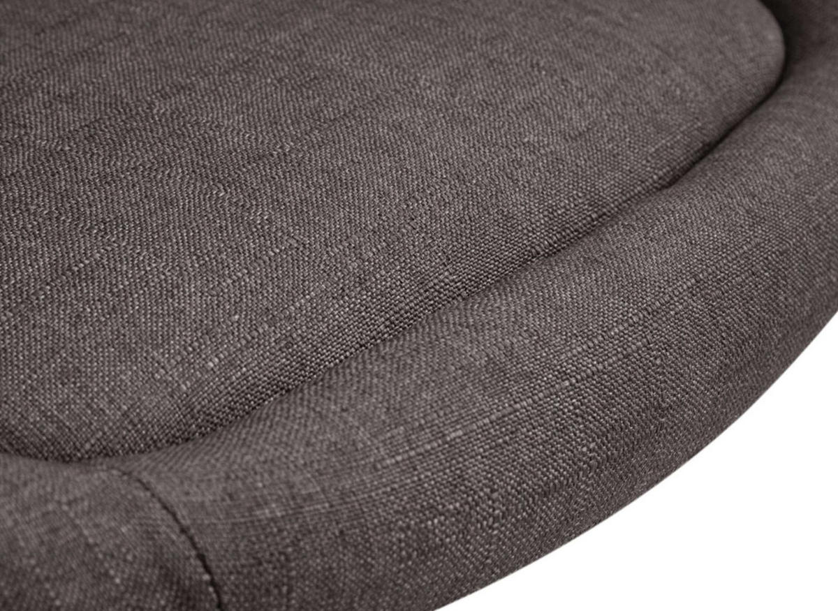 BARHOCKER Stoff dunkelgrau - Chromfarben/Dunkelgrau, Textil/Metall (55/86/51cm) - CLP