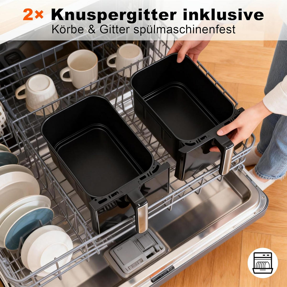 HEISSLUFTFRITEUSE COOK Ⅲ 47/39/35.5 cm - Schwarz, Metall (39/35.5/47cm) - Nettlife