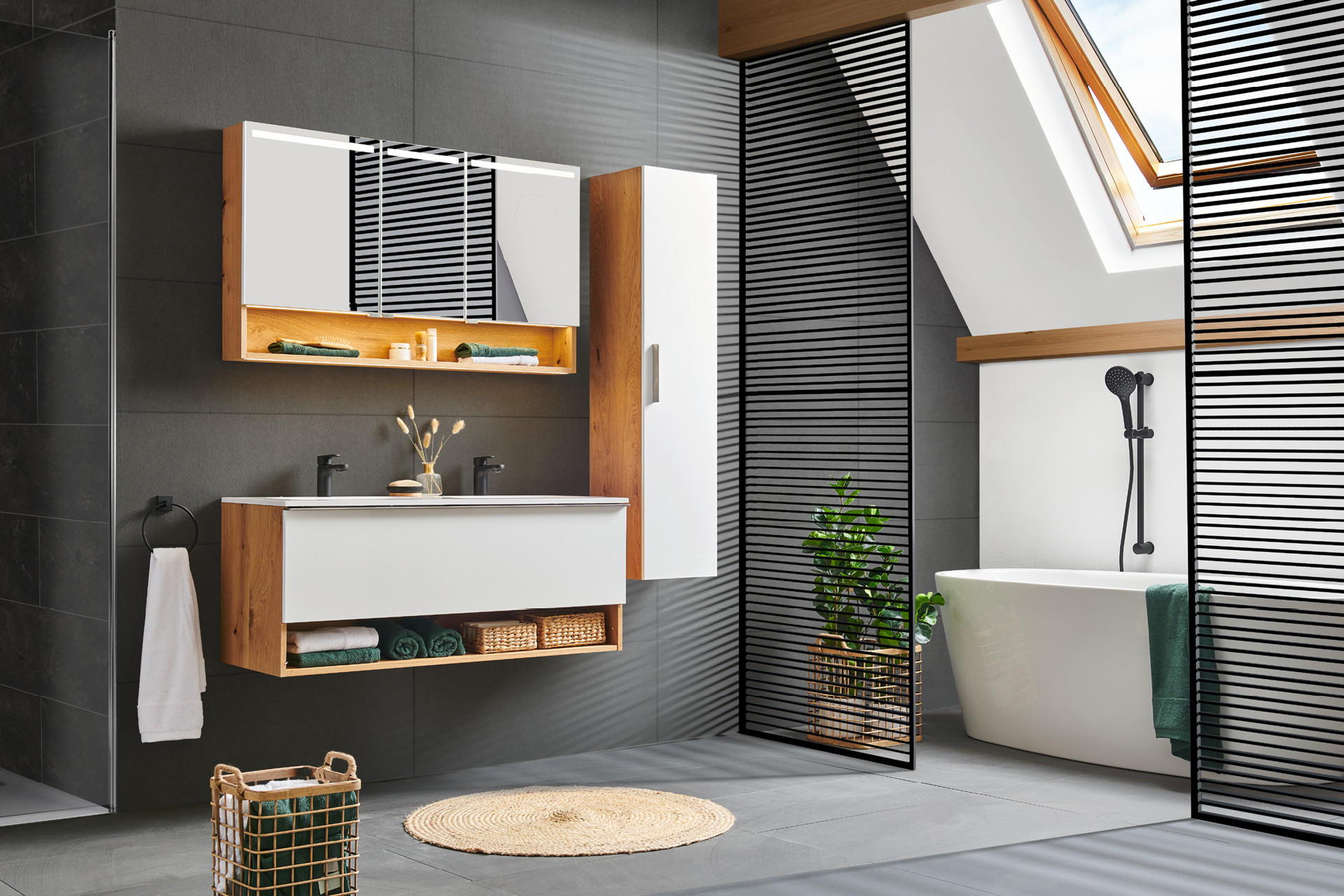 Deko- und Stauraumkörbchen im Badezimmer