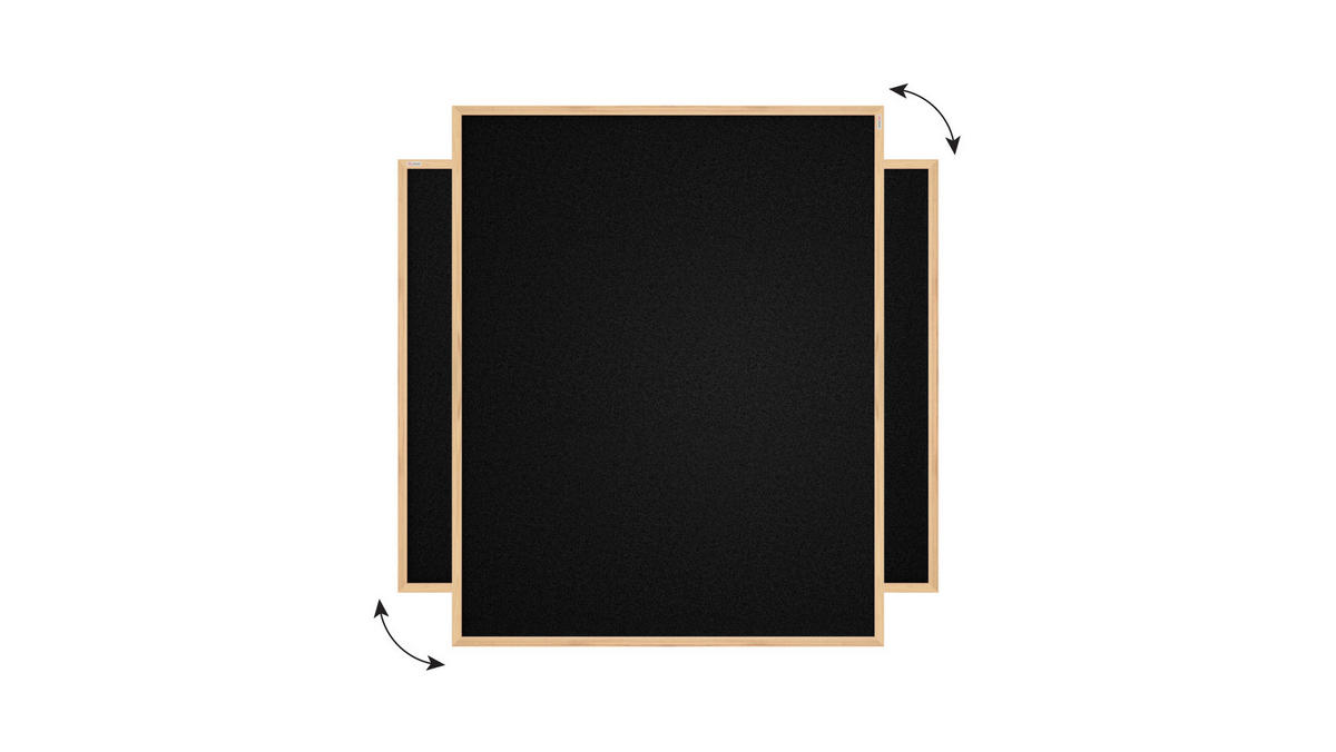 PINNWAND Schwarz mit Holz Rahmen 100x80cm - Schwarz, Holz (100/80/1.6cm) - ALLboards