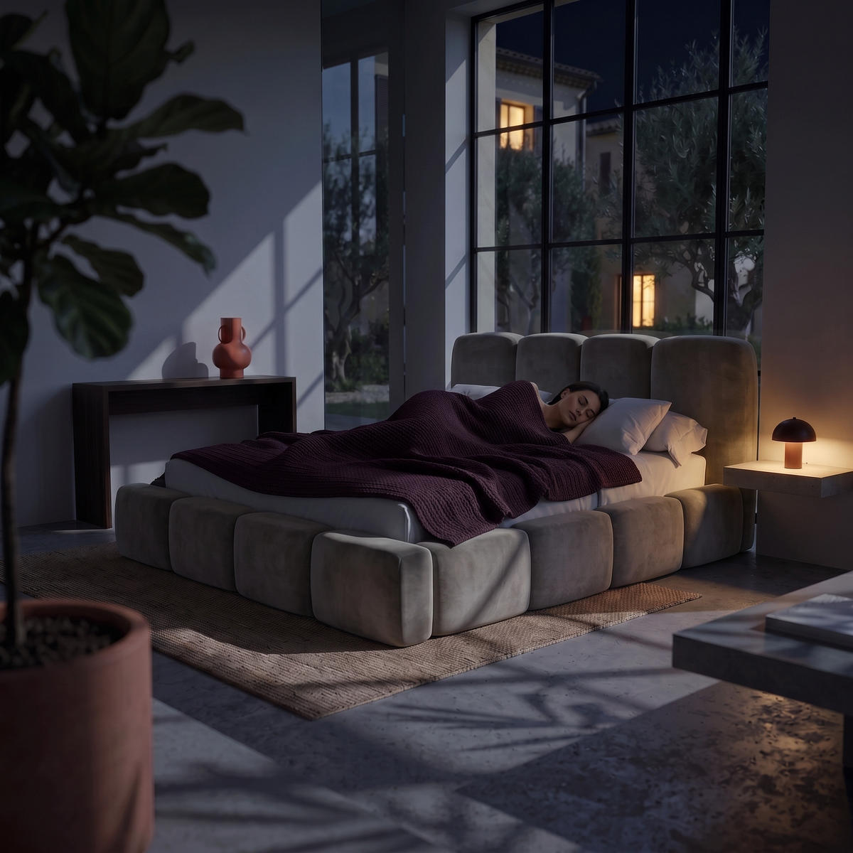 POLSTERBETT SUENO MAXI 200x200 cm in Hellgrau, gepolstertes Kopfteil, Metalllattenrost, Bettkasten, Velour-Stoff - Hellgrau/Naturfarben, Holz/Textil (200/200cm) - Muffo