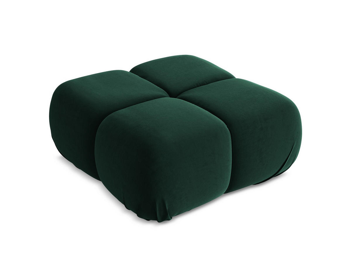 POUF Samt Stoff Grün - Blau/Dunkelgrün, Kunststoff/Textil (95/41/95cm) - Makamii