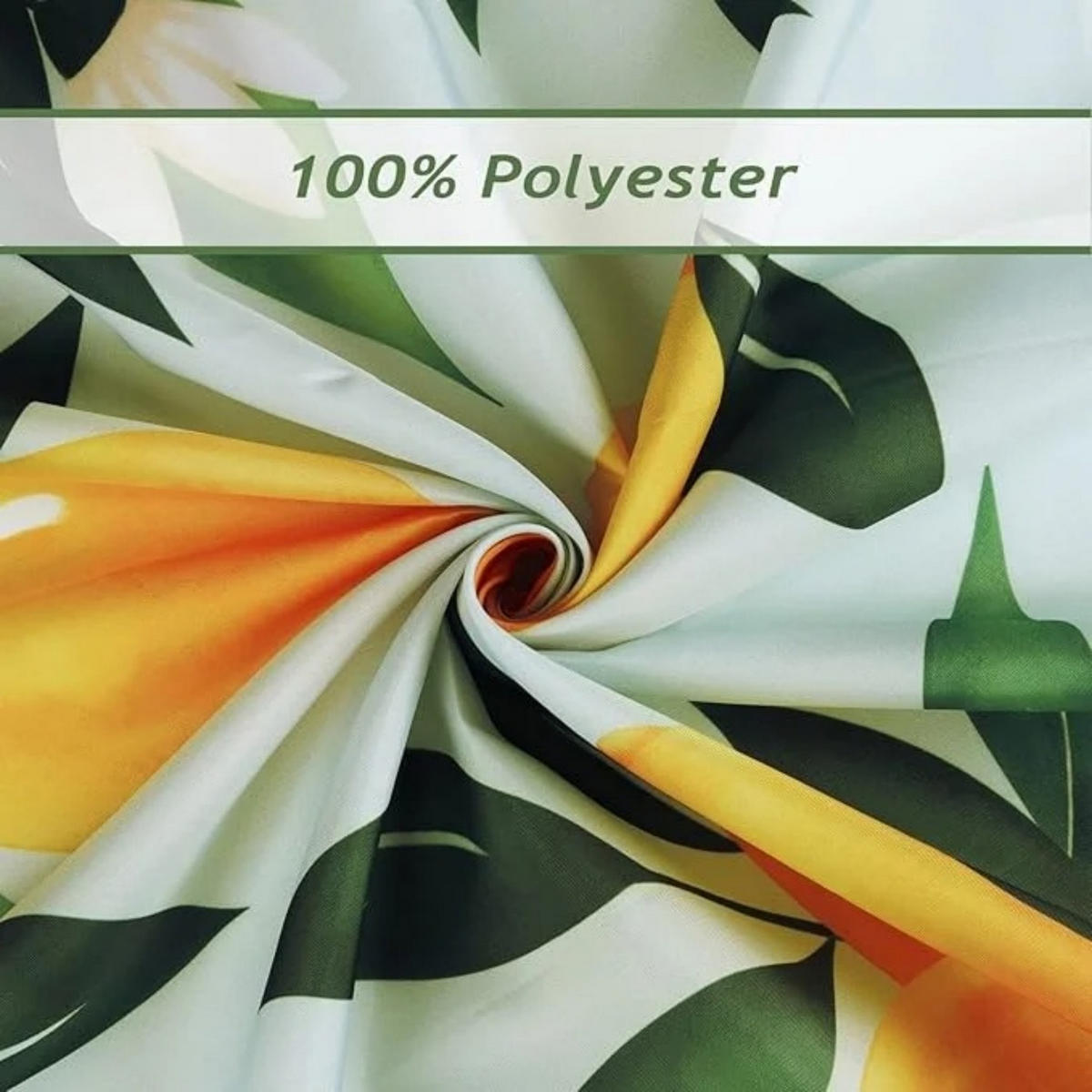 DUSCHVORHANG Grün Blätter Polyester schimmelresistent wasserdicht waschbar mit Haken - Grün, Textil (180/180cm) - MCBOSON