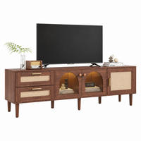 TV-ELEMENT mit LED 180 cm Braun Spanplatte 2 Schubladen 3 Türen - Braun, Holzwerkstoff (40/50/180cm) - Beauniv