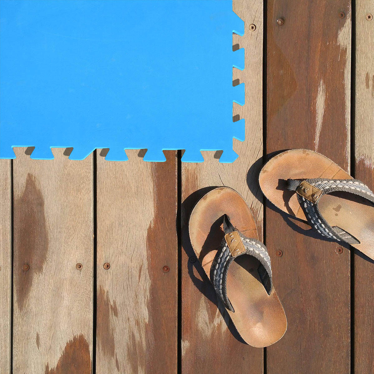 POOLMATTEN 10,3m² 44 EVA Matten 50 cm Blau - Blau, Kunststoff (50/50cm) - eyepower