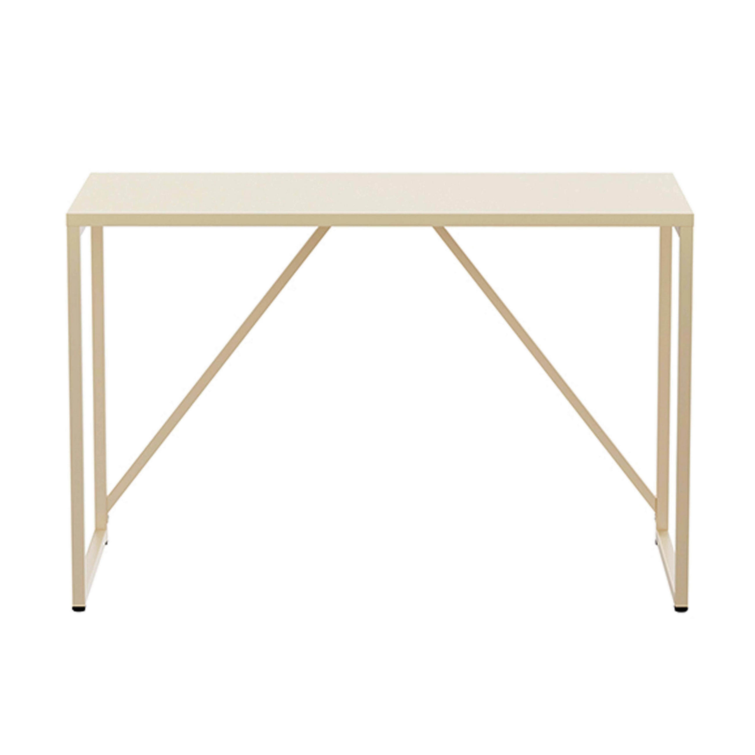SCHREIBTISCH 120 cm, Ekru - Weiß, Metall (120/60/78cm) - Oviala