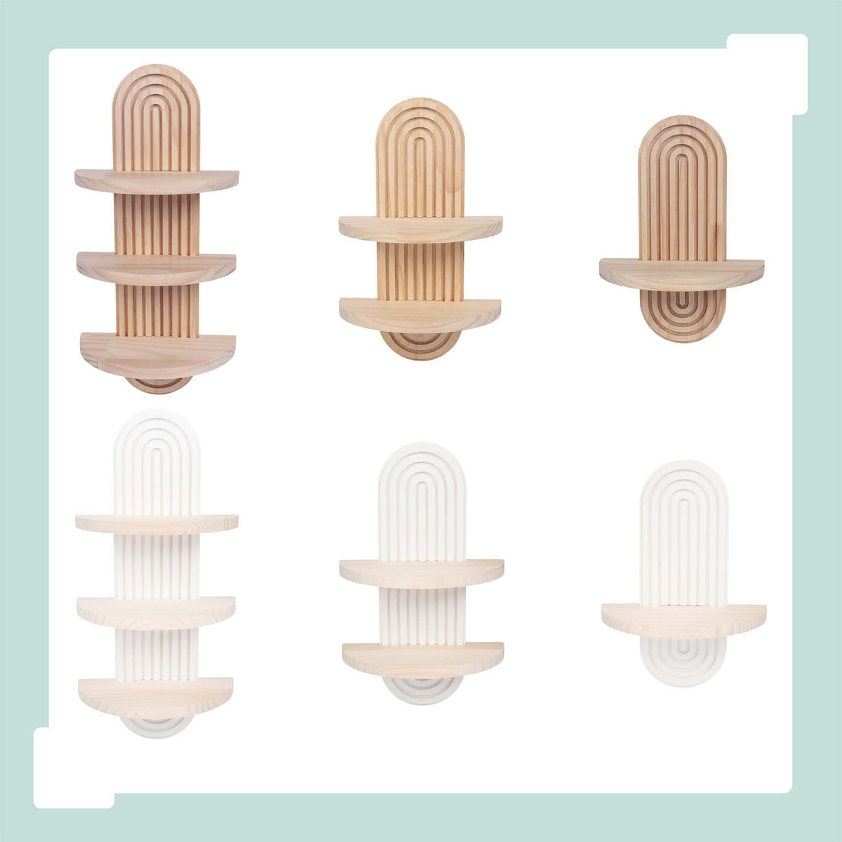 RAFT natural set-2 - maro deschis, lemn (21.5/45/12cm) - Relaxdays