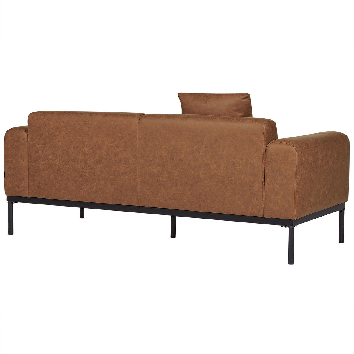 2-SITZER-SOFA Kunstleder braun Malmos - Schwarz/Braun, Textil (196/78/85cm) - Beliani