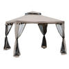 PAVILLON, Grau/Cremeweiß, Polyester, Metall - Grau, Kunststoff (294/265/294cm) - Outsunny