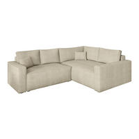 ROHOVÁ SEDAČKA ERONIS krémová - šedá/krémová, dřevo/textil (265/194cm) - MASSENO