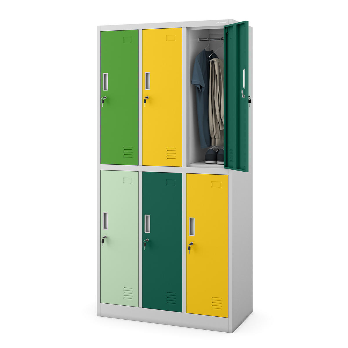 ARBEITSSCHUTZ-KLEIDERSCHRANK IGOR 185x90x45 cm - Gelb/Grau, Metall (90/185/45cm) - Jan Nowak