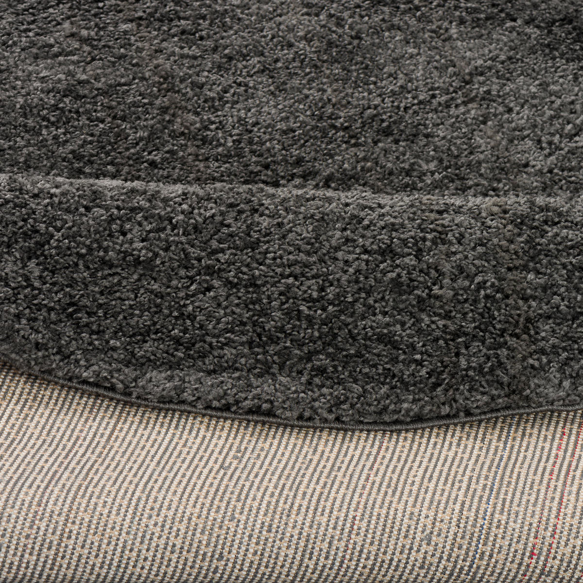 HOCHFLOR LANGFLOR TEPPICH ALOHA RUND - Anthrazit, Textil (120/120cm) - Pergamon