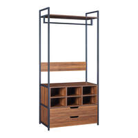 GARDEROBENSTÄNDER Larem - Walnussfarben/Schwarz, Holzwerkstoff/Metall (84/180/40cm) - [en.casa]
