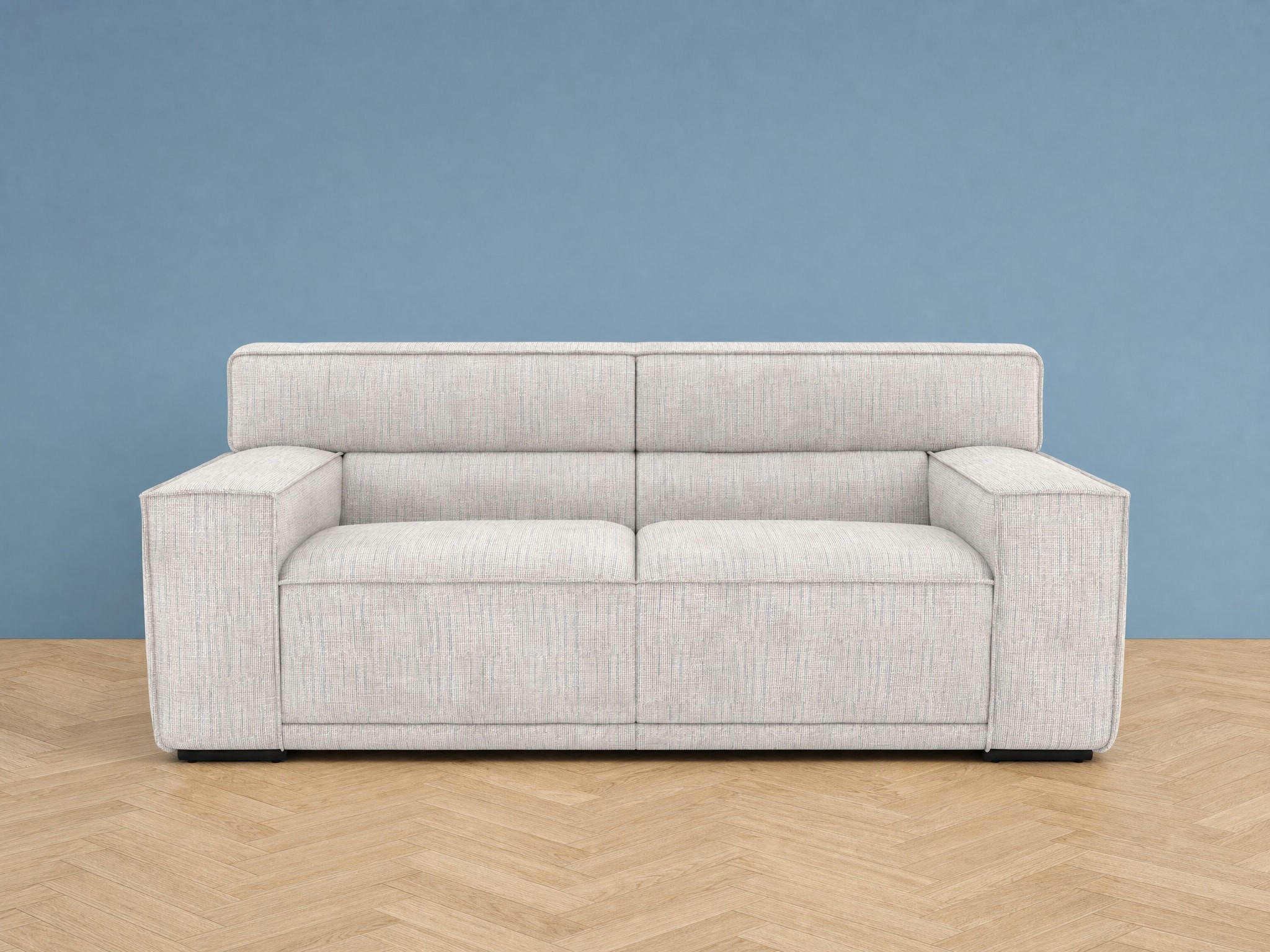 2,5-SITZER Umea Chenille Beige 194/106/78 cm - Hellgrau, Kunststoff/Textil (194/78/106cm) - foamnova