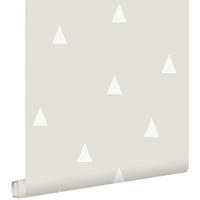 TAPETE grafische kleine Dreiecke 53 cm x 10.05 m - Grau, Papier (53/0.1cm) - ESTAhome