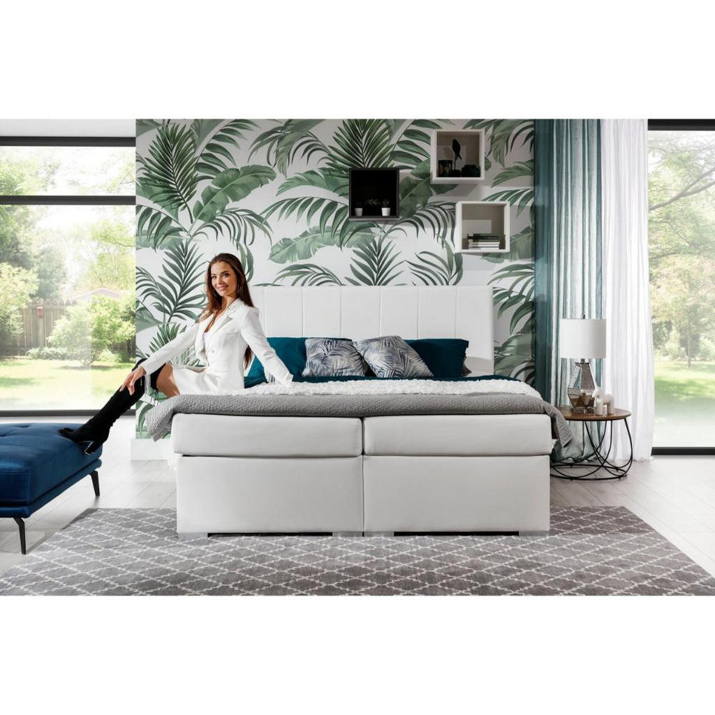 Thumbnail - Best For Home Boxbett Bolero, Dunkelblau, Textil, Höhe ca. 20 cm, Rechteckig, 140x200 cm, Schlafzimmer, Betten, Boxsprin...