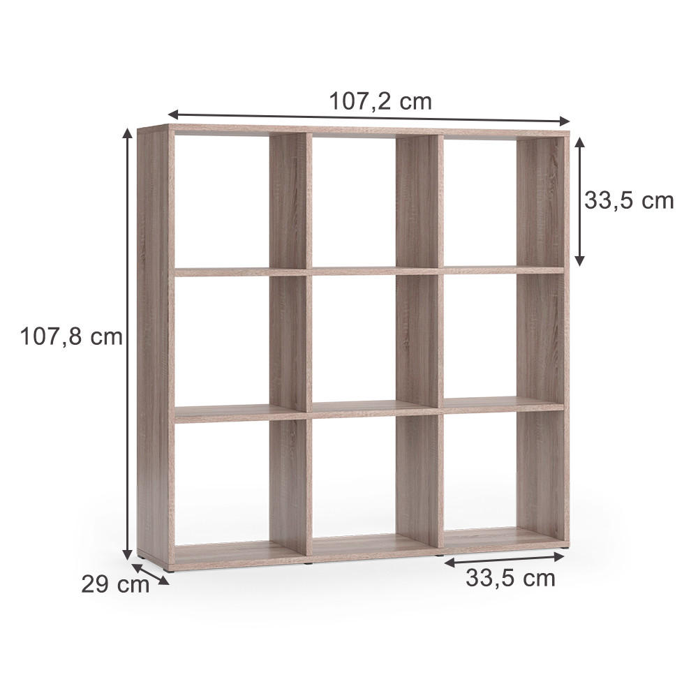 RAUMTEILER Nove Sonoma 104 x 108 cm - Sonoma Eiche, Holzwerkstoff (104/108/29cm) - Vicco