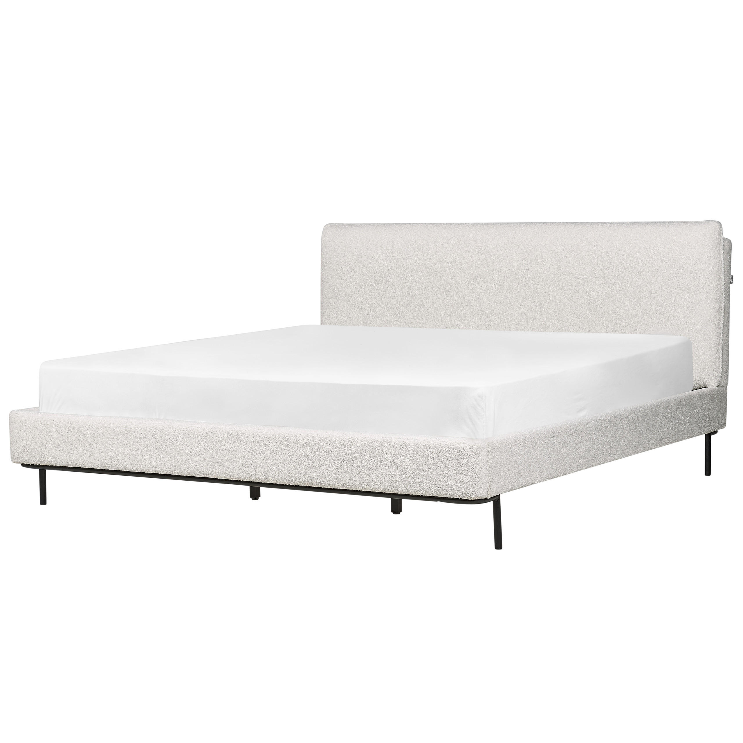 POLSTERBETT mit Lattenrost 180x200 cm Weiß Corio - Creme, Textil (180/200cm) - Beliani