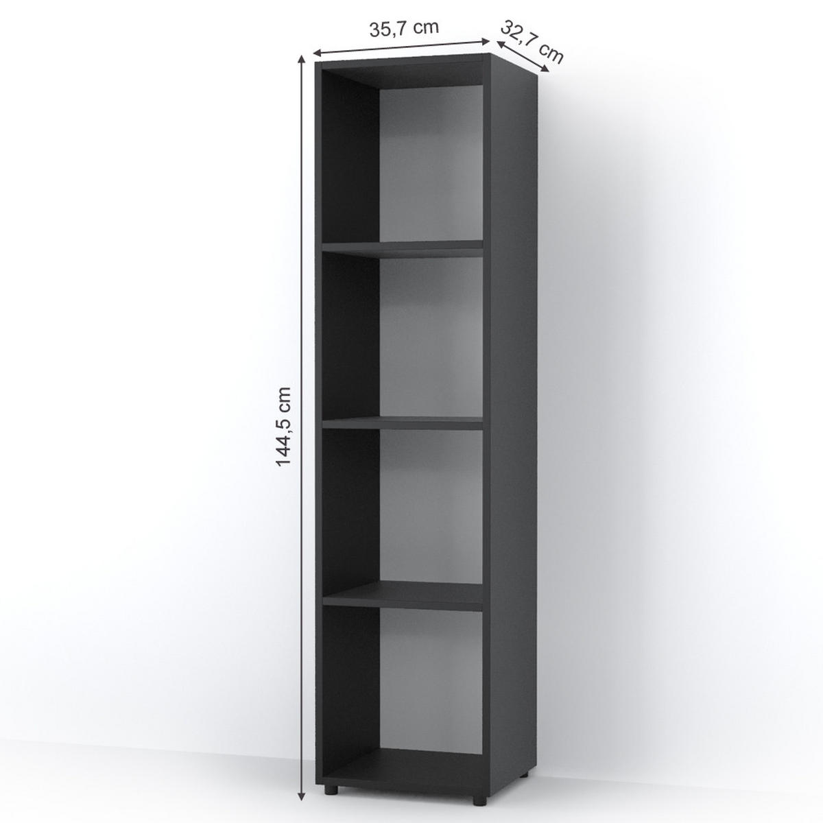 RAUMTEILER Ludus Schwarz 142.5 x 36.2 cm - Schwarz, Holzwerkstoff (142.5/36.2/33cm) - Vicco