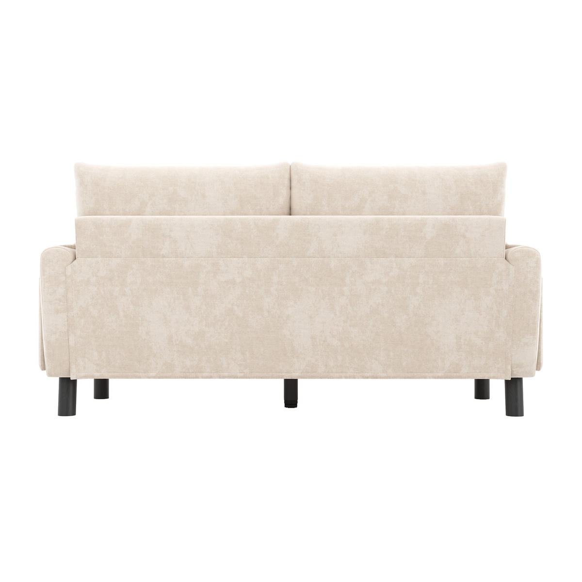 2-SITZER Sofa Chenille mit Seitentaschen und 2 Kissen 158/80/88,5 cm Beige - Beige, Textil (80/88.5/158cm) - Redom
