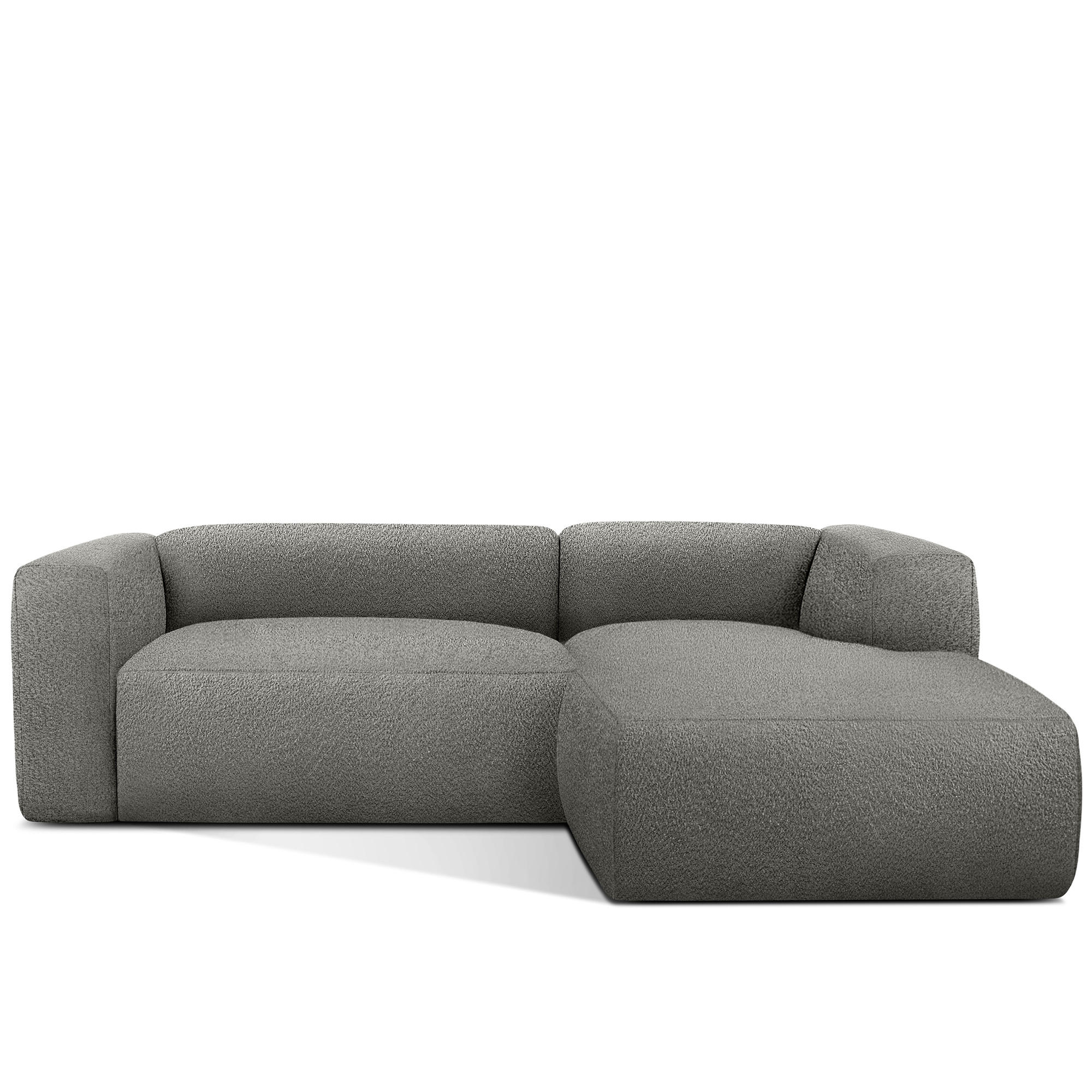 ECKSOFA RECHTS BUFFO, Stahlgrau - Grau, Holz/Holzwerkstoff (225/176cm) - KONSIMO®