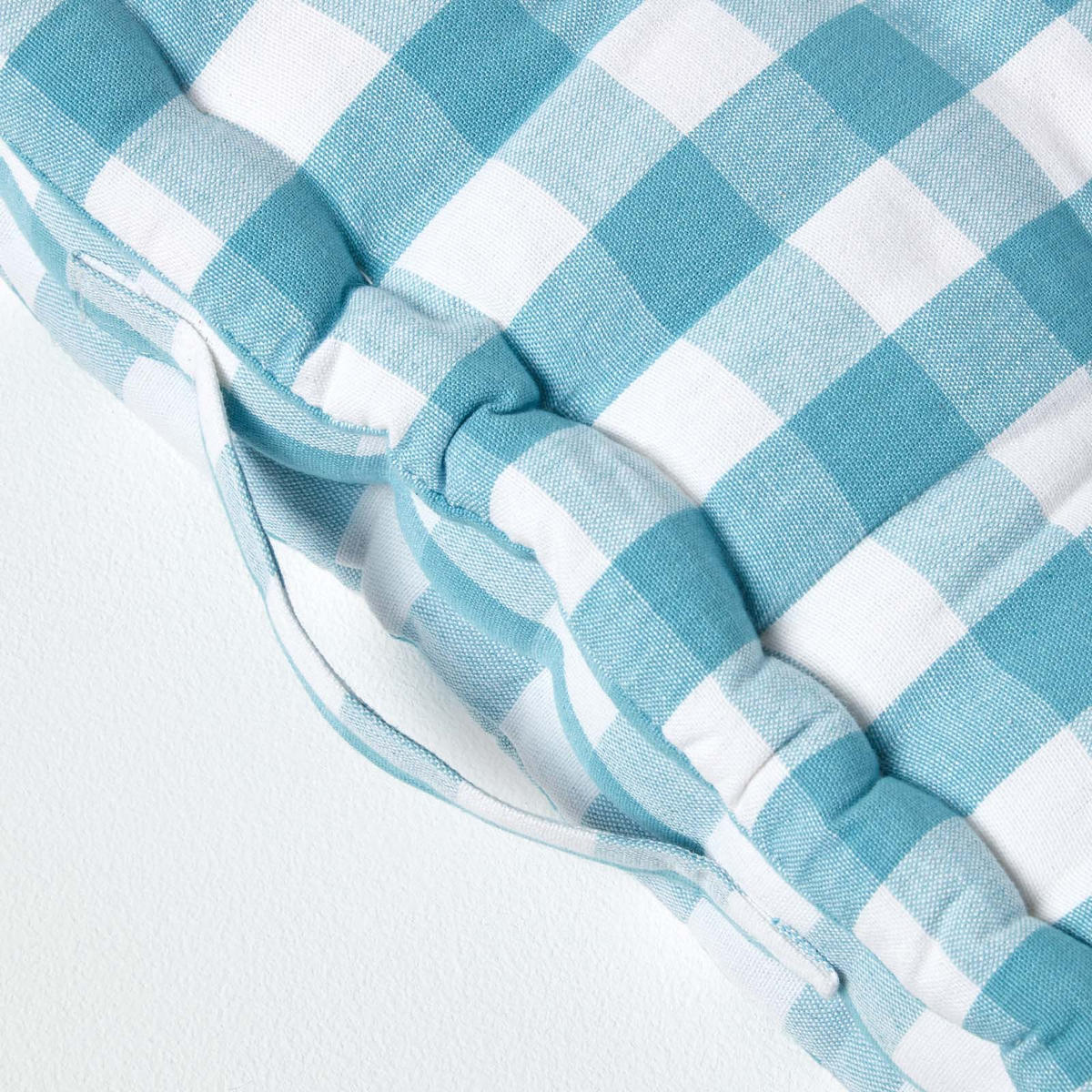 SITZKISSEN blau-weiß kariert 50/50/10 cm - Blau, Textil (50/50/10cm) - Homescapes
