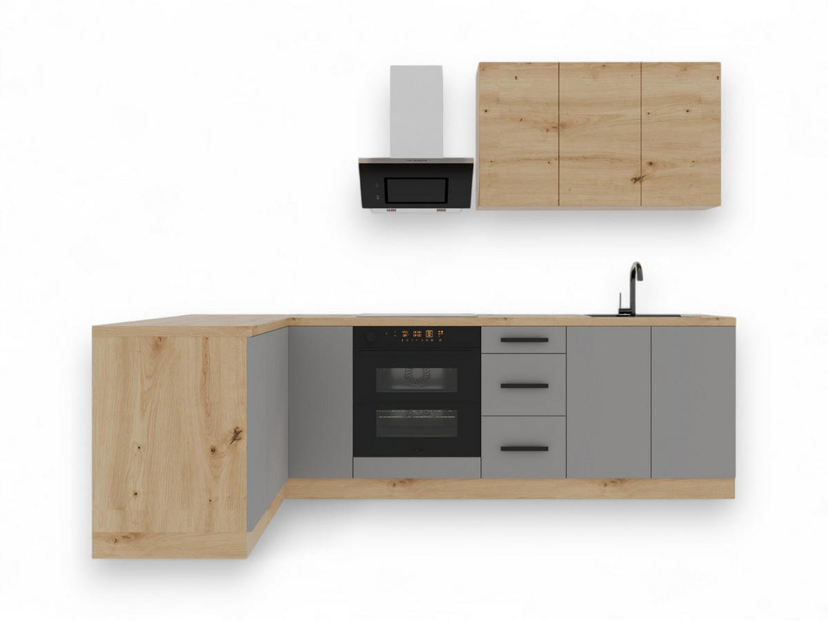 WINKELKÜCHE 270 cm Langen K99-M270 - Beige/Eiche Artisan, Holz (270/212/170cm)