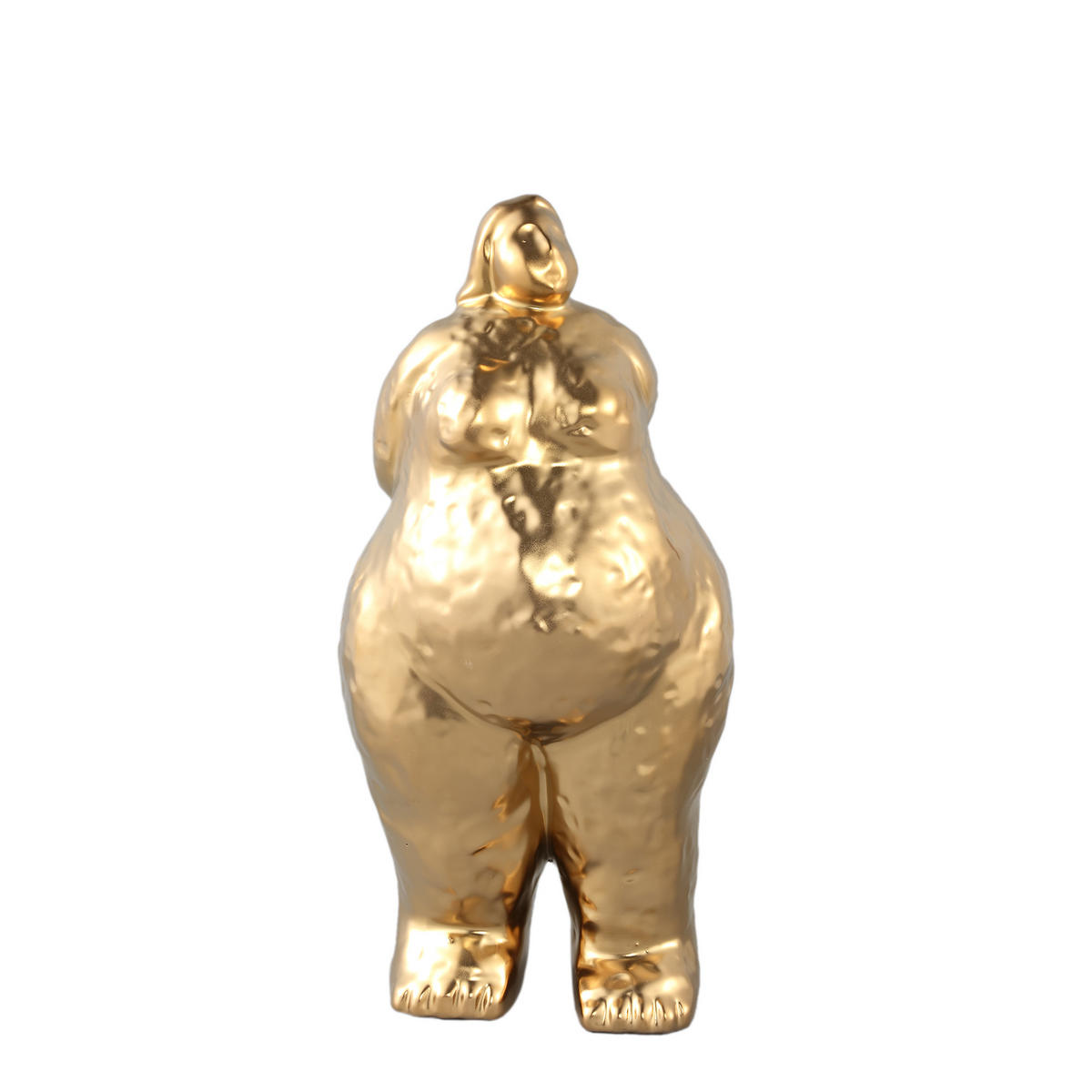 SKULPTUR Oday Gold 17/15/35cm - Goldfarben, Keramik (15/35/17cm) - PTMD Collection