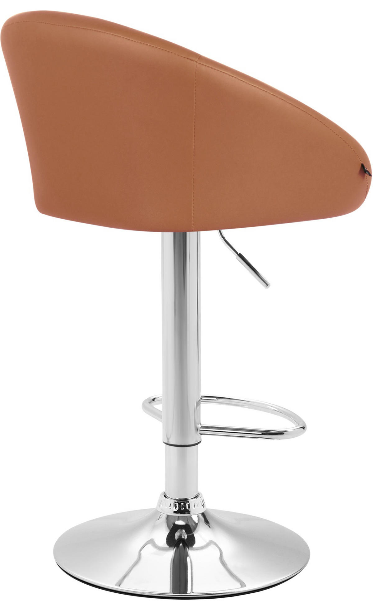 BARHOCKER Lederlook hellbraun - Hellbraun/Chromfarben, Textil/Metall (55/86/51cm) - CLP