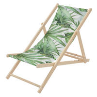 LIEGESTUHL Palme Grün-Weiß - Grün, Holz (57.5/83/100cm) - ECD-Germany