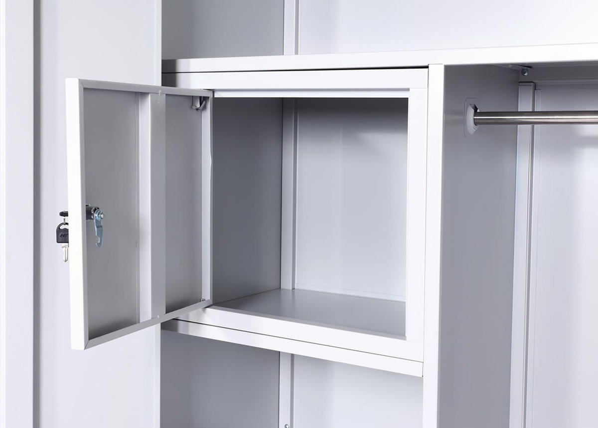 AKTENSCHRANK Grau - Grau, Metall (90/185/45cm) - MCW